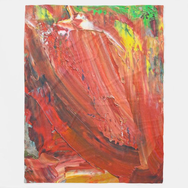Couverture Polaire Geste Vertical Abstrait en Rouge (Devant)