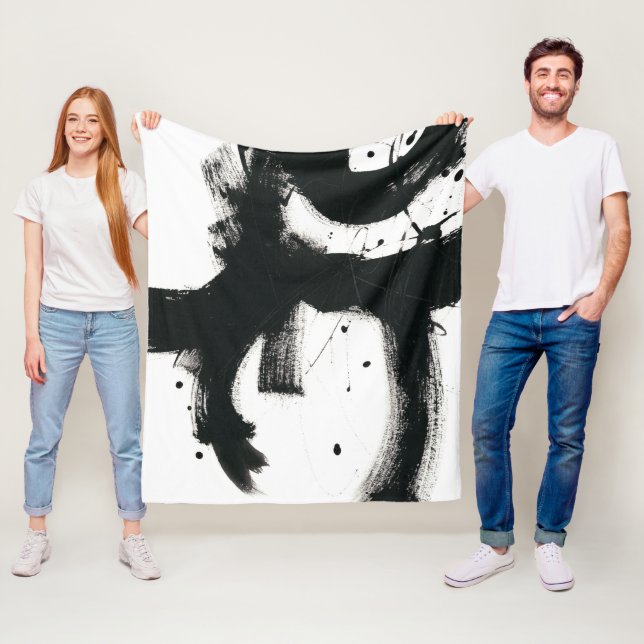 Couverture Polaire Gesture en Onyx - Trucs de peinture noir (En situation)