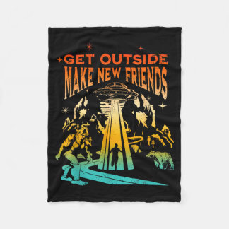 Couverture Polaire Get Outside Make New Friends Funny Apparel 