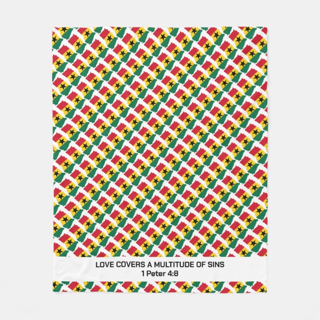 Couverture Polaire GHANA Écriture chrétienne COUVRES D'AMOUR (Devant)