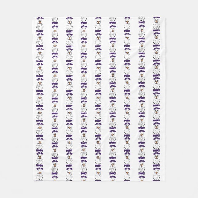 Couverture Polaire Ghost d'Halloween mignon mais Éffrayant tenant un  (Devant)