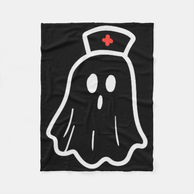 Couverture Polaire Ghost Nurse Halloween Costume Retro Fall Scrub Top (Devant)
