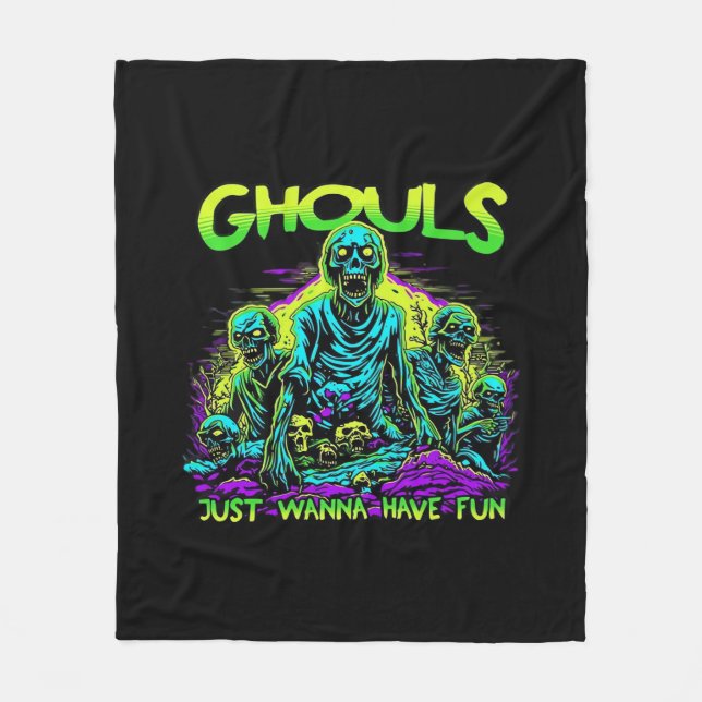 Couverture Polaire Ghouls veut juste s'amuser - Halloween Sloth Desig (Devant)