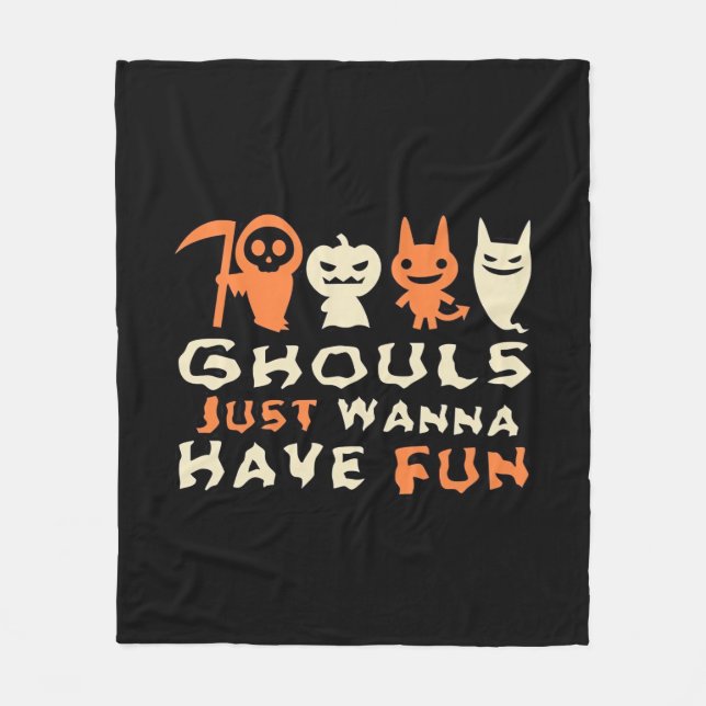 Couverture Polaire Ghouls veut juste s'amuser Sloth Halloween (Devant)
