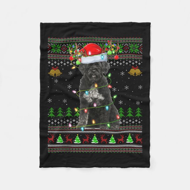 Couverture Polaire Giant Schnauzer Dog Ugly Christmas Sweaters Holida (Devant)