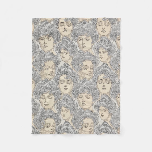 Couverture Polaire Gibson filles Victorian femme motif gris pêche (Devant)