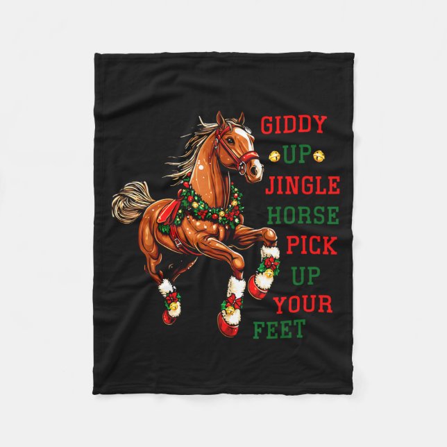 Couverture Polaire Giddy Up Jingle Horse Western Christmas Horse Coun (Devant)
