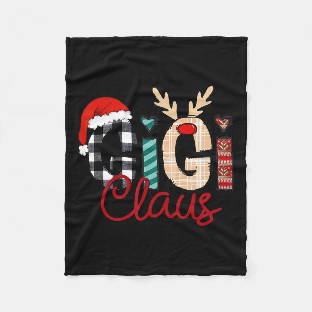 Couverture Polaire Gigi Claus Reindeer Noël (Devant)