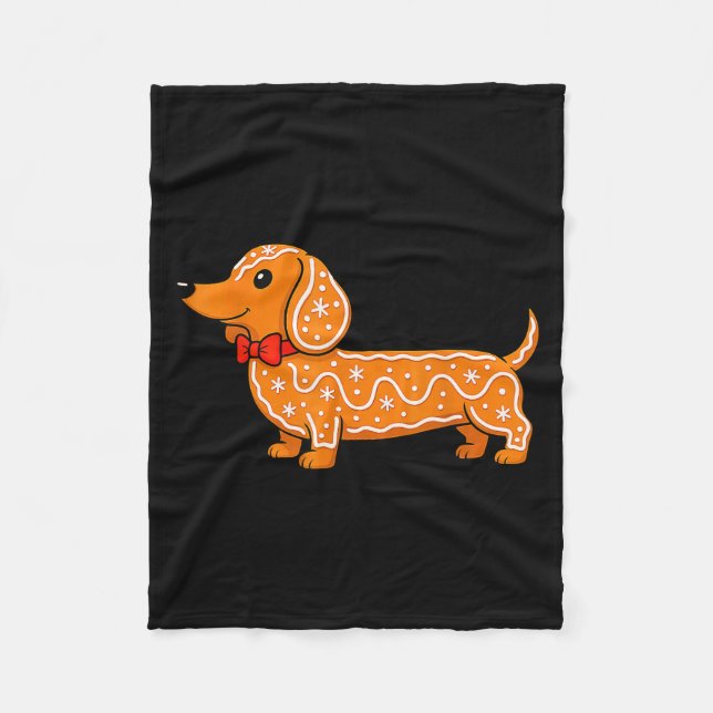Couverture Polaire Gingerbread Dachshund Christmas Cute Weiner Dog  (Devant)