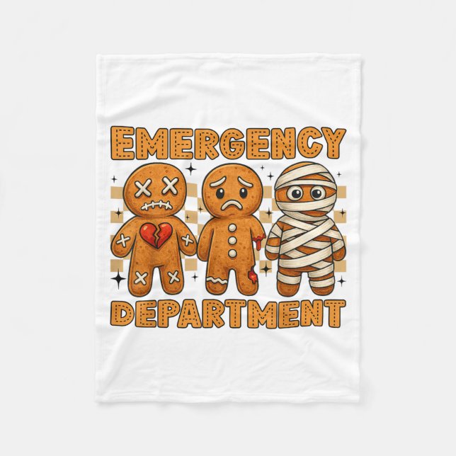 Couverture Polaire Gingerbread Emergency Department Christmas Nurse D (Devant)