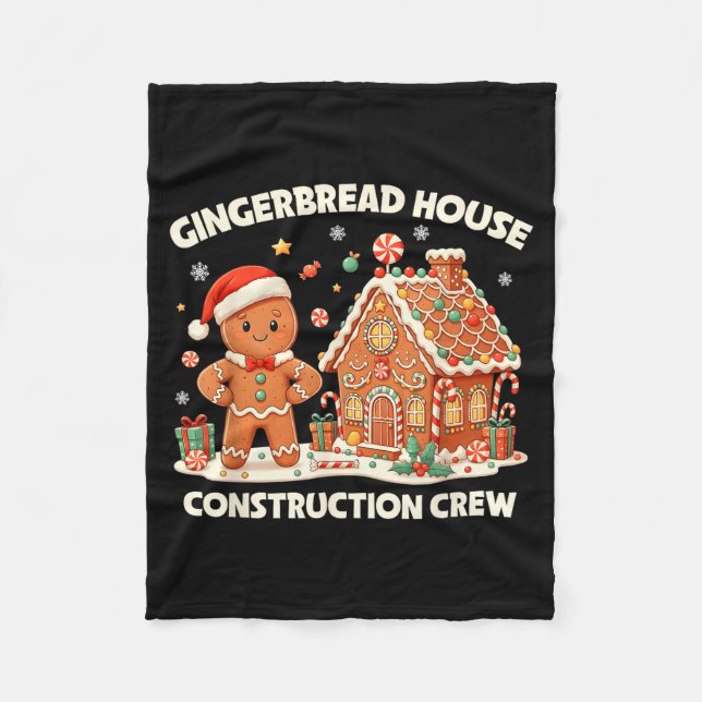 Couverture Polaire Gingerbread House Construction Crew Kids Men Women (Devant)
