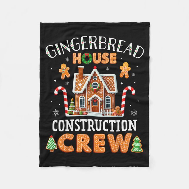 Couverture Polaire Gingerbread House Construction Crew Kids Men Women (Devant)