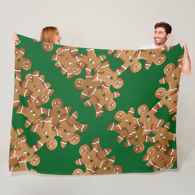 Couverture Polaire Gingerbread Man Christmas Cookie Holiday Baking  (En situation)