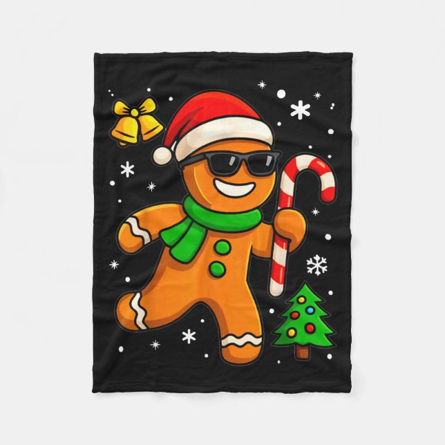 Couverture Polaire Gingerbread Man Funny Christmas Cookie Costume Bak (Devant)