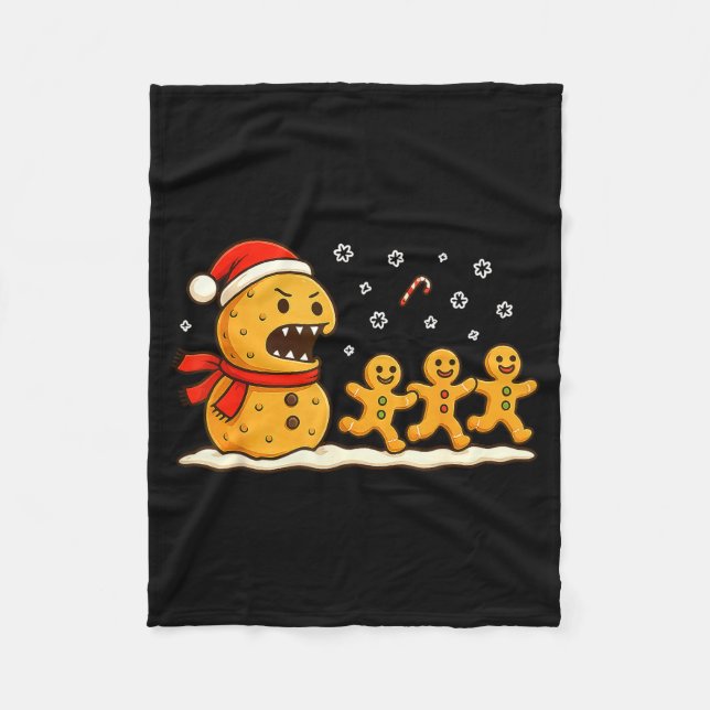 Couverture Polaire Gingerbread Monster Chase Funny Christmas Cookie X (Devant)