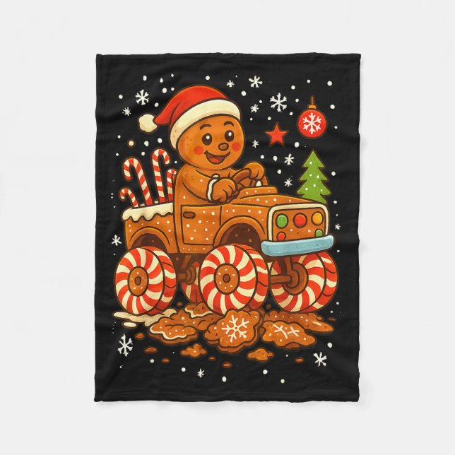 Couverture Polaire Gingerbread Monster Truck Christmas Snow Cute Xmas (Devant)