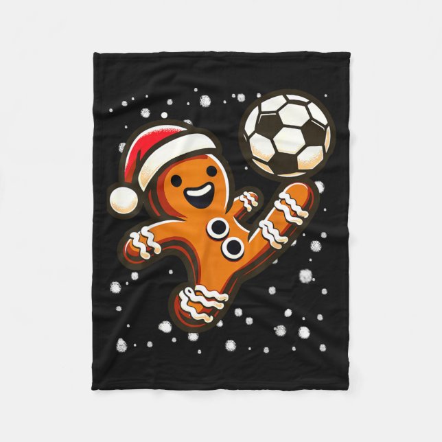 Couverture Polaire Gingerbread Plays Soccer Bicycle Kick, Cookie Chri (Devant)