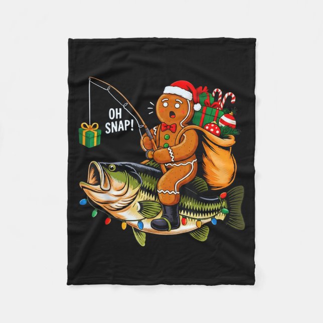 Couverture Polaire Gingerbread Riding B Fish Christmas Fishing Xmas P (Devant)