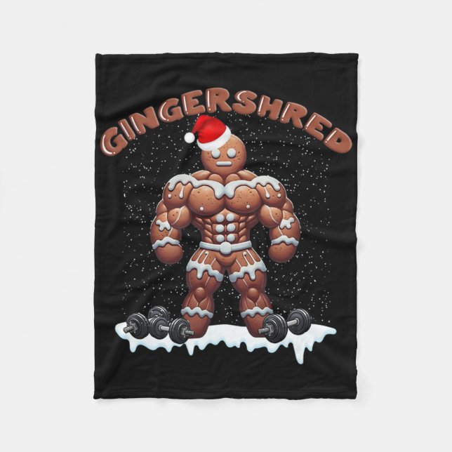 Couverture Polaire Gingersher Funny Gingerbread Homme Gym Bodybuildin (Devant)