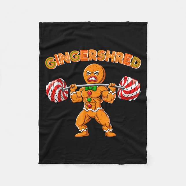 Couverture Polaire Gingershred Christmas Gingerbread Man Gym Bodybuil (Devant)