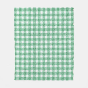 Couverture Polaire Gingham vert menthe à l'eau 