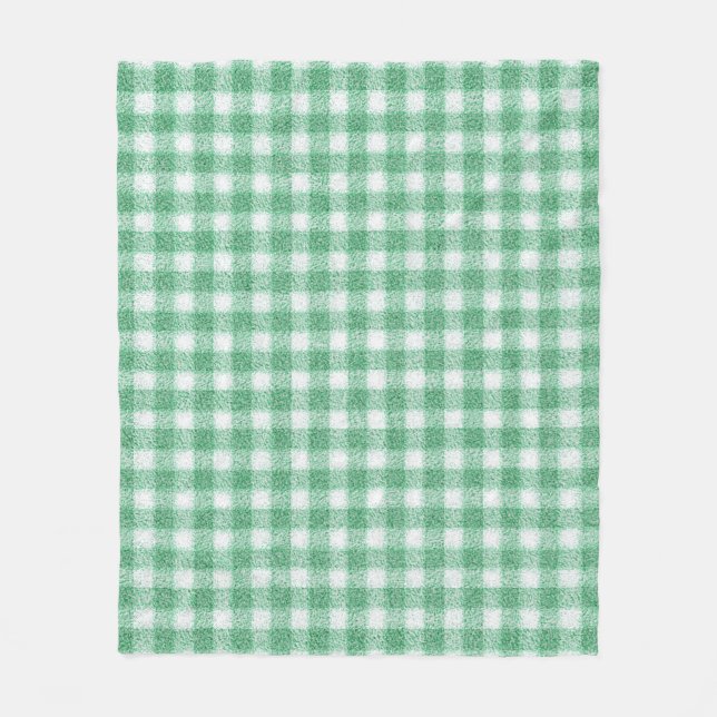 Couverture Polaire Gingham vert menthe à l'eau  (Devant)