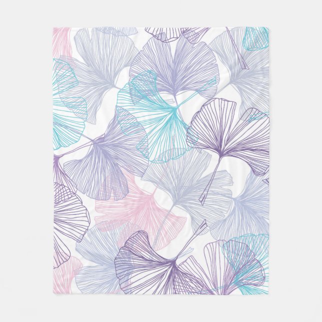 Couverture Polaire Gingko Biloba Rose Quartz Motif (Devant)