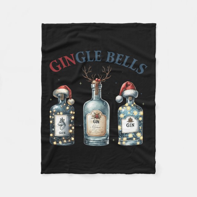 Couverture Polaire Gingle Bells Funny Gin Gin Bells Christmas Tree Me (Devant)