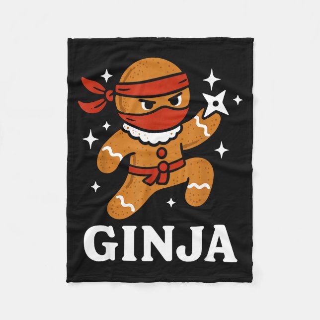 Couverture Polaire Ginjas Gingerbread Ninja Funny Christmas Cookie Bo (Devant)
