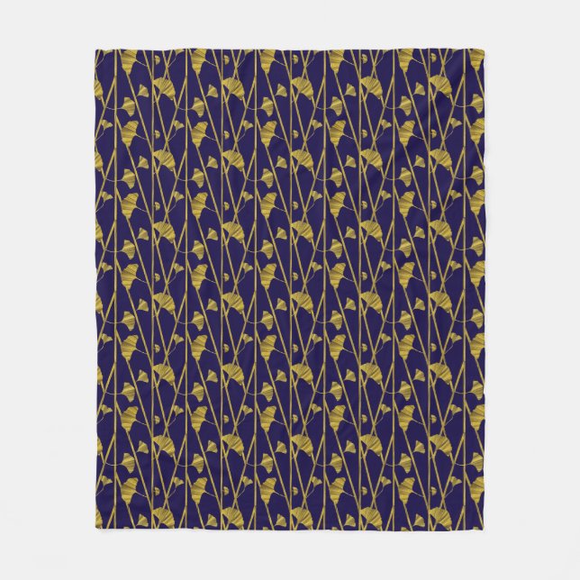 Couverture Polaire ginkgo doré (Devant)