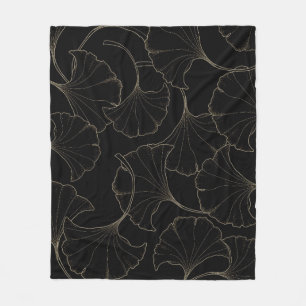 Couverture Polaire Ginkgo Gold : Design Vintage de luxe