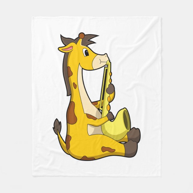 Couverture Polaire Girafe at Music with Saxophone.PNG (Devant)