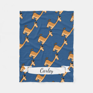 Couverture Polaire Girafe drôle et nom de bande dessinée mignonne e