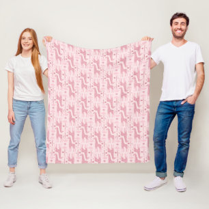 Couverture Polaire Girafes dans la savane en rose
