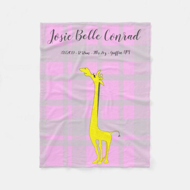 Couverture Polaire Giraffe Bébé statistiques de naissance (Devant)