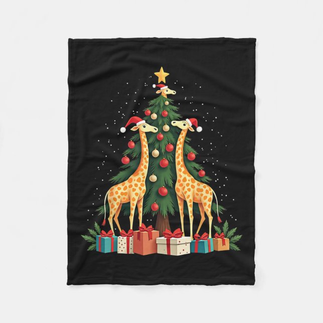 Couverture Polaire Giraffe de Noël Amateurs de girafe Noël Noël Ho (Devant)