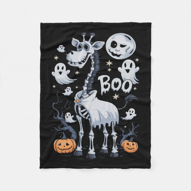 Couverture Polaire Giraffe De Squelette En Fantômes Halloween (Devant)