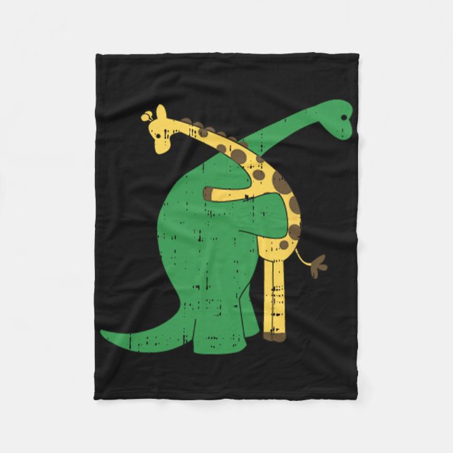 Couverture Polaire Giraffe Dinosaur Hug Love Dino Animaux Safari Hall (Devant)