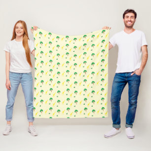 Couverture Polaire Giraffe et motif d'arbre