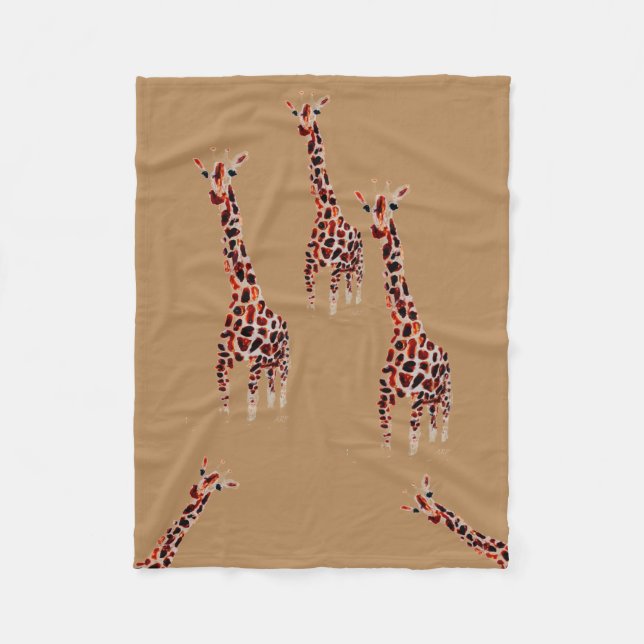 Couverture Polaire Giraffe Faune Art drôle Animal (Devant)