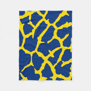 Couverture Polaire Giraffe Imprimé Marine Jaune