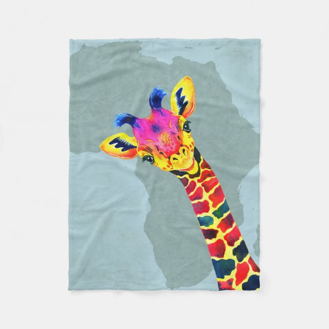 Couverture Polaire Giraffe Lover Baby Giraffe Peekaboo (Devant)