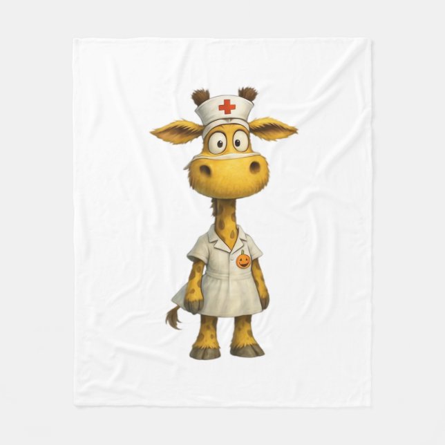 Couverture Polaire Giraffe Nurse Cartoon - Héros de soins de santé lu