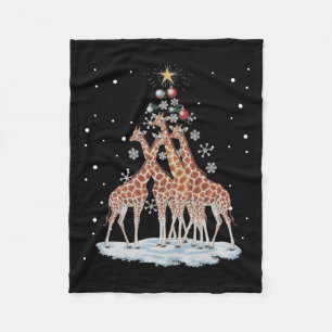 Couverture Polaire Giraffes Arbre de Noël Giraffe Arbre de Noël Joyeu