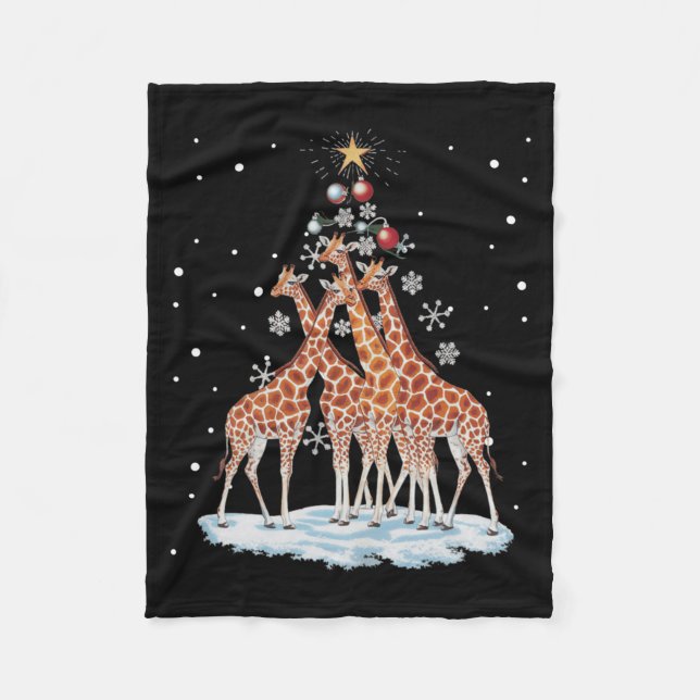 Couverture Polaire Giraffes Xmas Tree Giraffe Christmas Tree Merry Ch (Devant)
