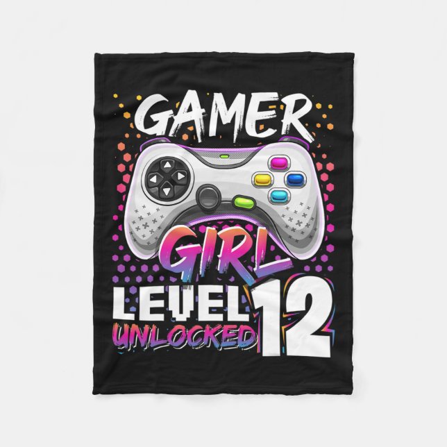 Couverture Polaire Girl Level 12 Déverrouillé Jeu vidéo 12e anniversa (Devant)