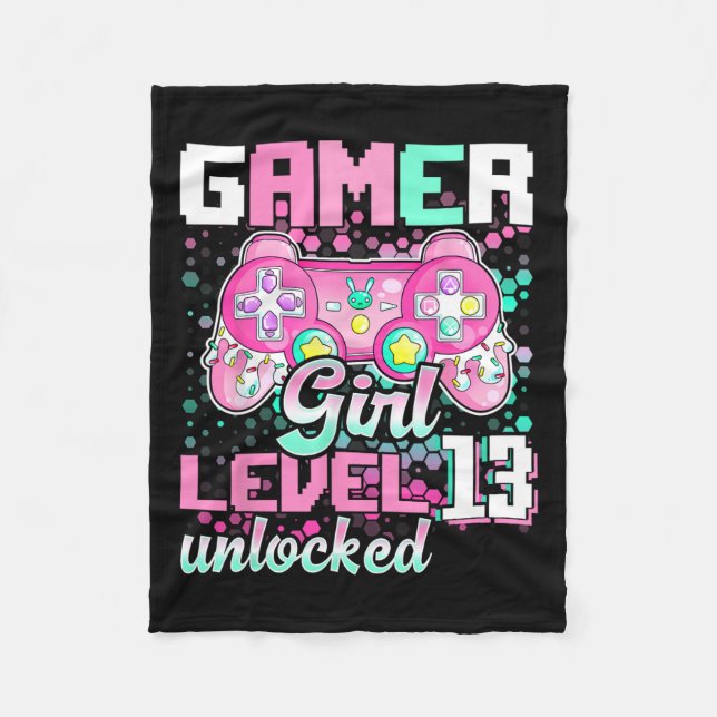 Couverture Polaire Girl Level 13 Déverrouillé Jeu vidéo 13e anniversa (Devant)