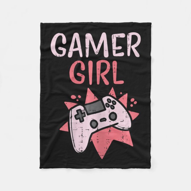 Couverture Polaire Girl Pink Game Controller Cute Video Gaming Femmes (Devant)