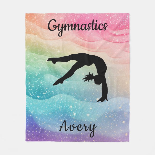Couverture Polaire Girls Gymnastique Pastel Rainbow Waves (Devant)