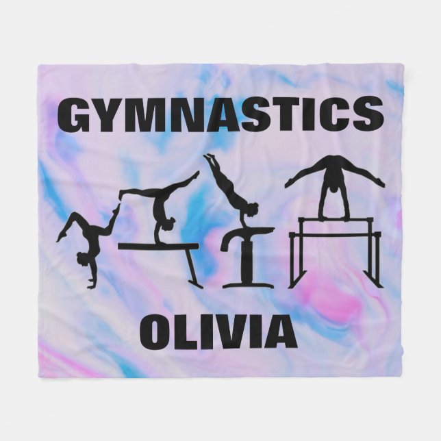 Couverture Polaire Girls Gymnastique Pastel Swirls (Devant (Horizontal))